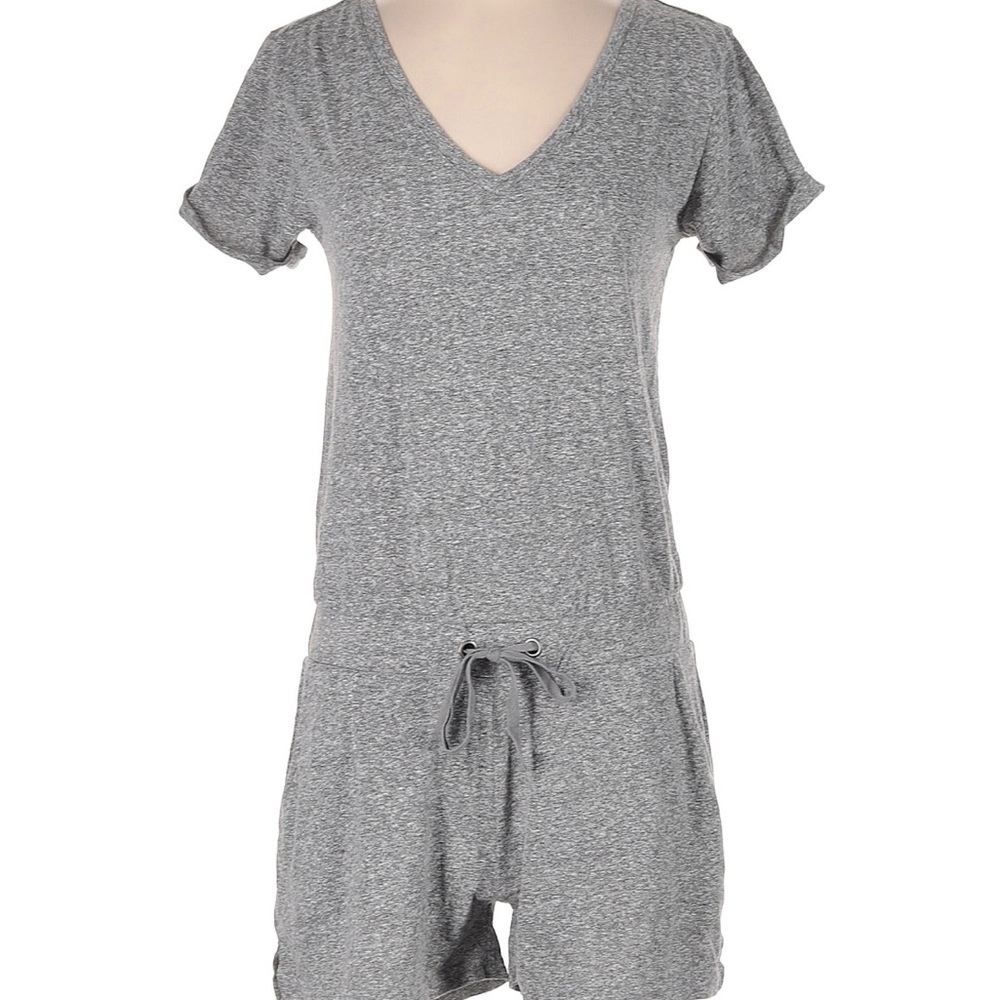Z Supply Marled Gray Short Sleeve Romper